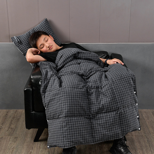 羽绒超轻小被子鹅绒抱枕被便携毯两用披肩办公室午睡毯车载二合一