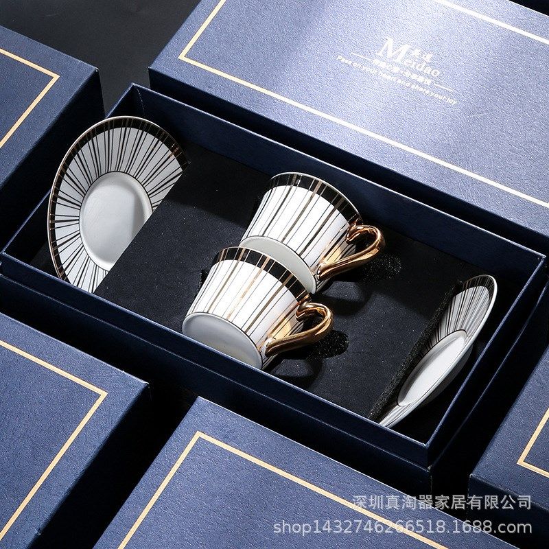 美道 琴瑟和谐 咖啡杯高档精致陶瓷情侣对杯伴手礼下午茶茶具套装,餐饮具,咖啡杯,淘宝优惠券,粉丝福利购,淘宝优惠卷