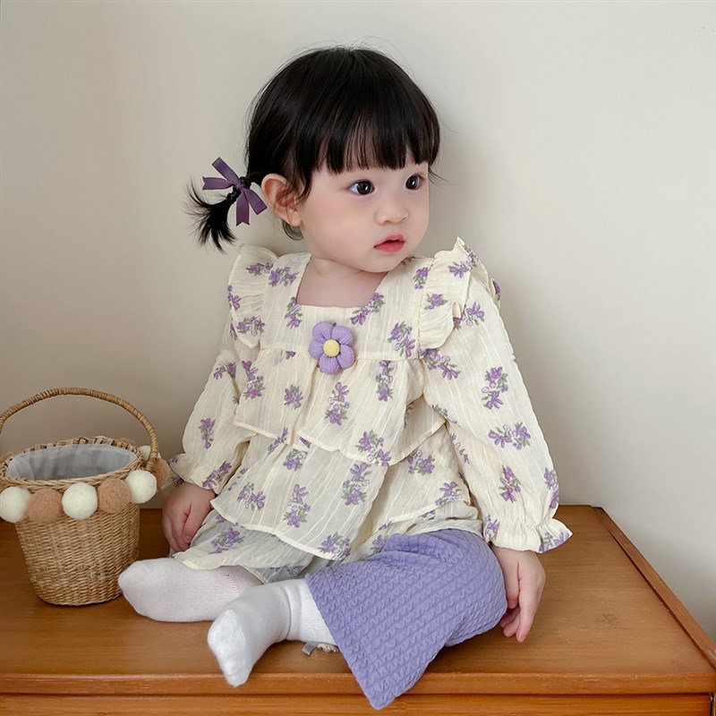 韩版女童秋季套装k女宝宝秋衣秋裤睡衣分体两件套秋装婴幼童家居