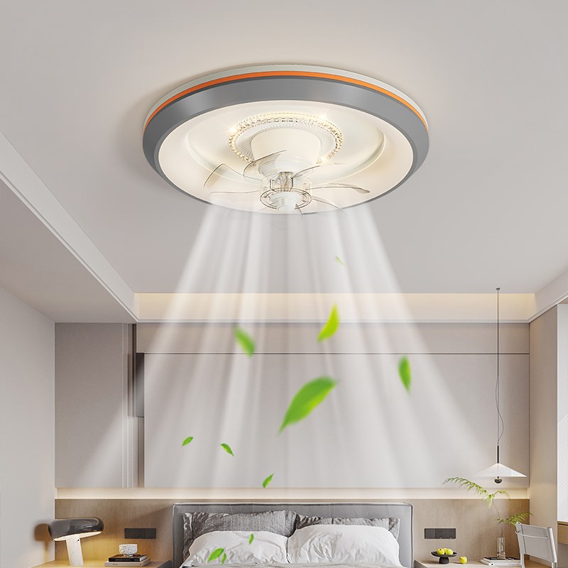 吸顶风扇灯卧室家用客厅餐厅简约吊扇灯新款儿童超薄电扇灯一体