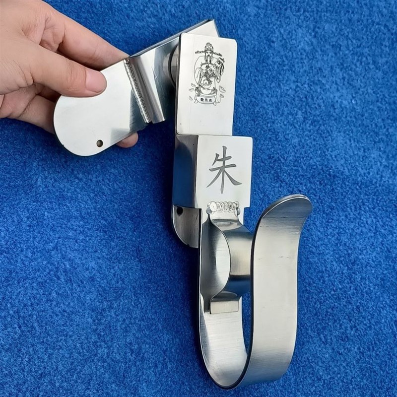 新款电动扳手专用挂钩架子工木工板钩360度旋转防隔腰纯白不锈钢