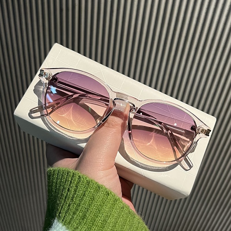 小框圆形墨镜女凹造型潮流百搭复古港风网红街拍走秀太阳眼镜