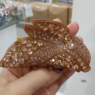 韩国水钻发卡子发饰中号大发夹手抓夹子亚克力精美妈妈盘发头饰品