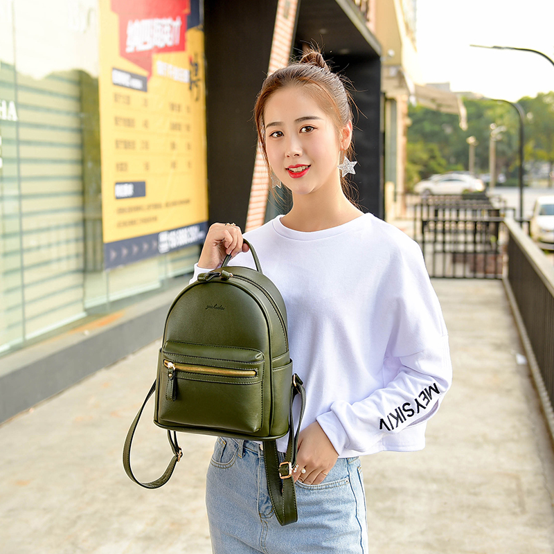 2021新款背包女士双肩包韩版潮时尚定型百搭pu皮休闲简约旅行包