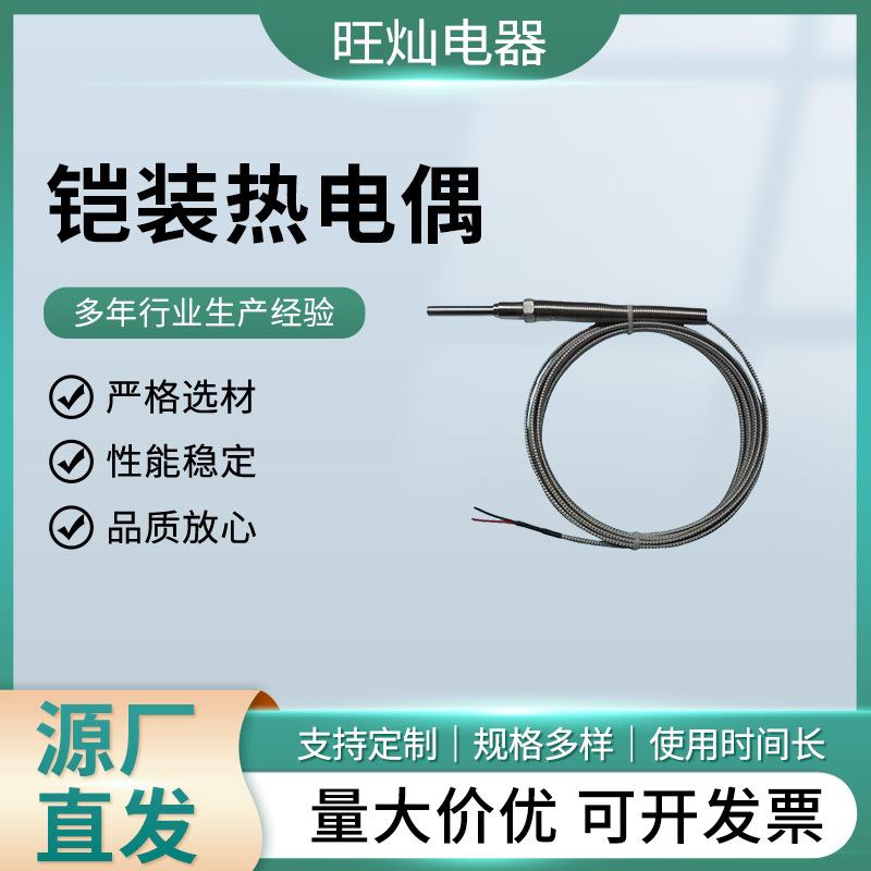 铠装热电偶测温探头感温线铠装热电阻温度传感器电热偶厂家供应