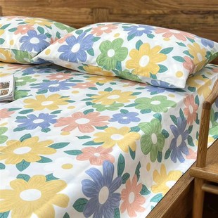 100%纯棉全棉床单斜纹1.5米1.8m学生宿舍家用150x200x230双人被套