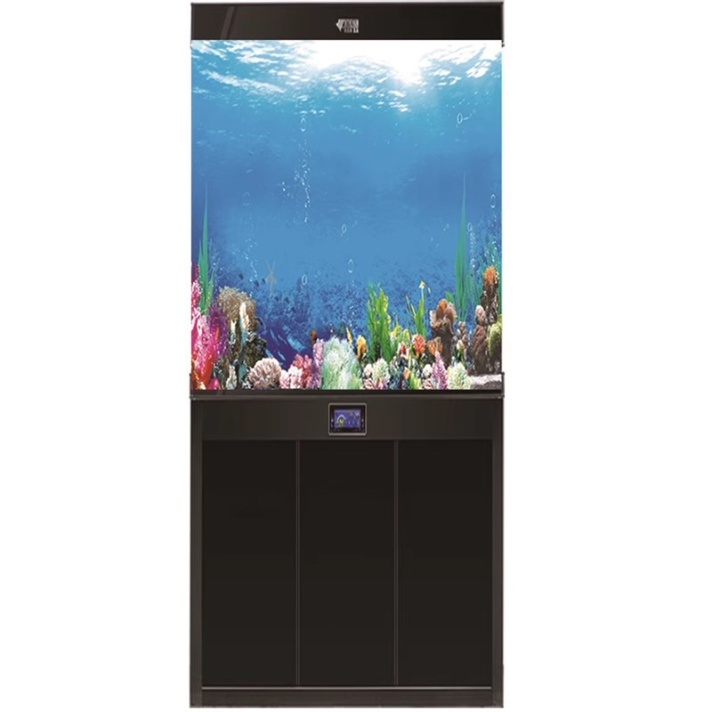 鱼缸背景贴3D高清水族箱壁画造景装饰轻奢麋鹿竖版静电自粘贴纸