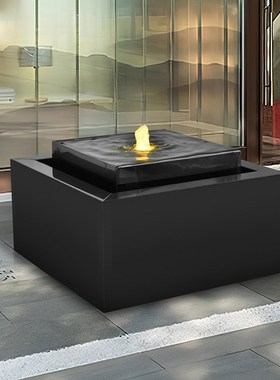 简约现代水景流水摆件装饰品酒店会所大厅大型客厅庭院不锈钢喷泉