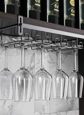 酒柜装饰品摆件红酒架家居轻奢高档简约现代家用倒挂红酒杯架摆设