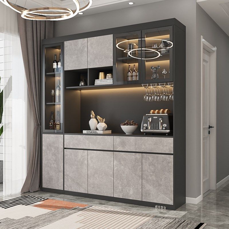 全铝酒柜靠墙家用现代简约轻奢落地玻璃门餐厅餐边柜一体展示柜,住宅家具,酒柜,淘宝优惠券,粉丝福利购,淘宝优惠卷