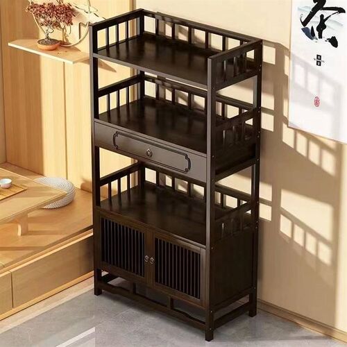 茶水柜实木新中式茶叶架置物架茶柜茶室摆件展示柜茶具茶杯博现货