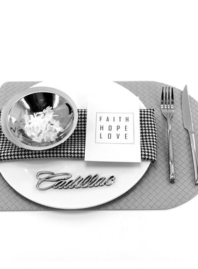 现代轻奢餐厅摆盘家居软装西餐盘摆件样板房餐盘餐具餐桌摆件意式