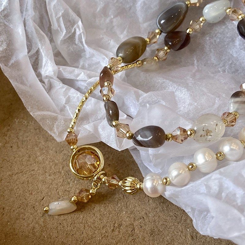 韩国复古珍珠天然石水晶多层手链小众简约手环时尚百搭串珠手串女,饰品/流行首饰/时尚饰品新,手链,淘宝优惠券,粉丝福利购,淘宝优惠卷