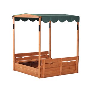 木质儿童沙坑家用沙池可折叠带棚遮光木制模拟沙滩宝宝玩具