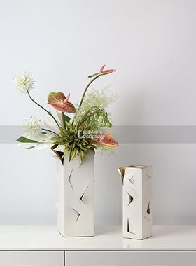 现代简约轻奢花瓶样板间客厅花艺插花创意软装饰品小摆件陶瓷花器