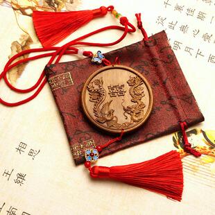 镜子新娘可挂脖子结婚陪嫁挂胸前出嫁手握压腰镜新郎挂绳新人