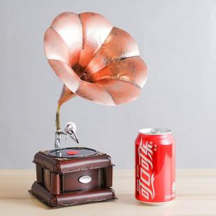 复古铁艺留声机模型创意家居摆件书房餐厅装饰品橱窗陈列生日礼物