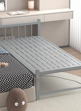 铁艺儿童拼接床无缝衔接可调节高度无护栏宝宝防摔加宽安全单人床