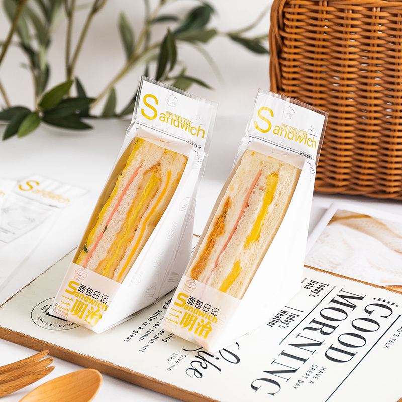 三明治包装袋防雾自粘面包包装袋易斯一次性透明烘焙蛋糕三角形袋