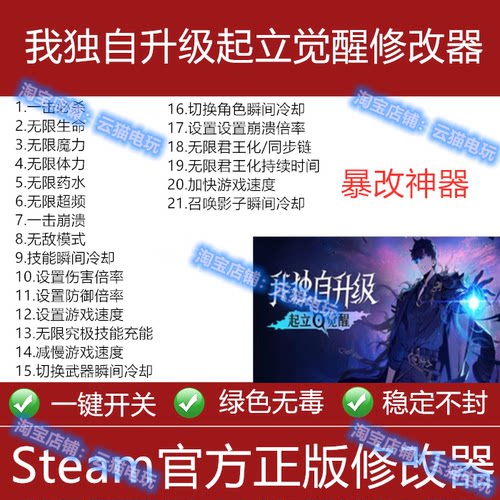 我独自升级起立觉醒物品steam 正版游戏辅助工具 无限道具科技