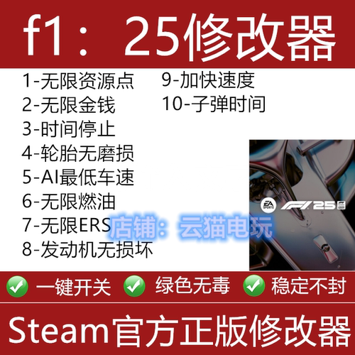 F125修改器steam正版辅助国区不含游戏PC科技传奇版工具