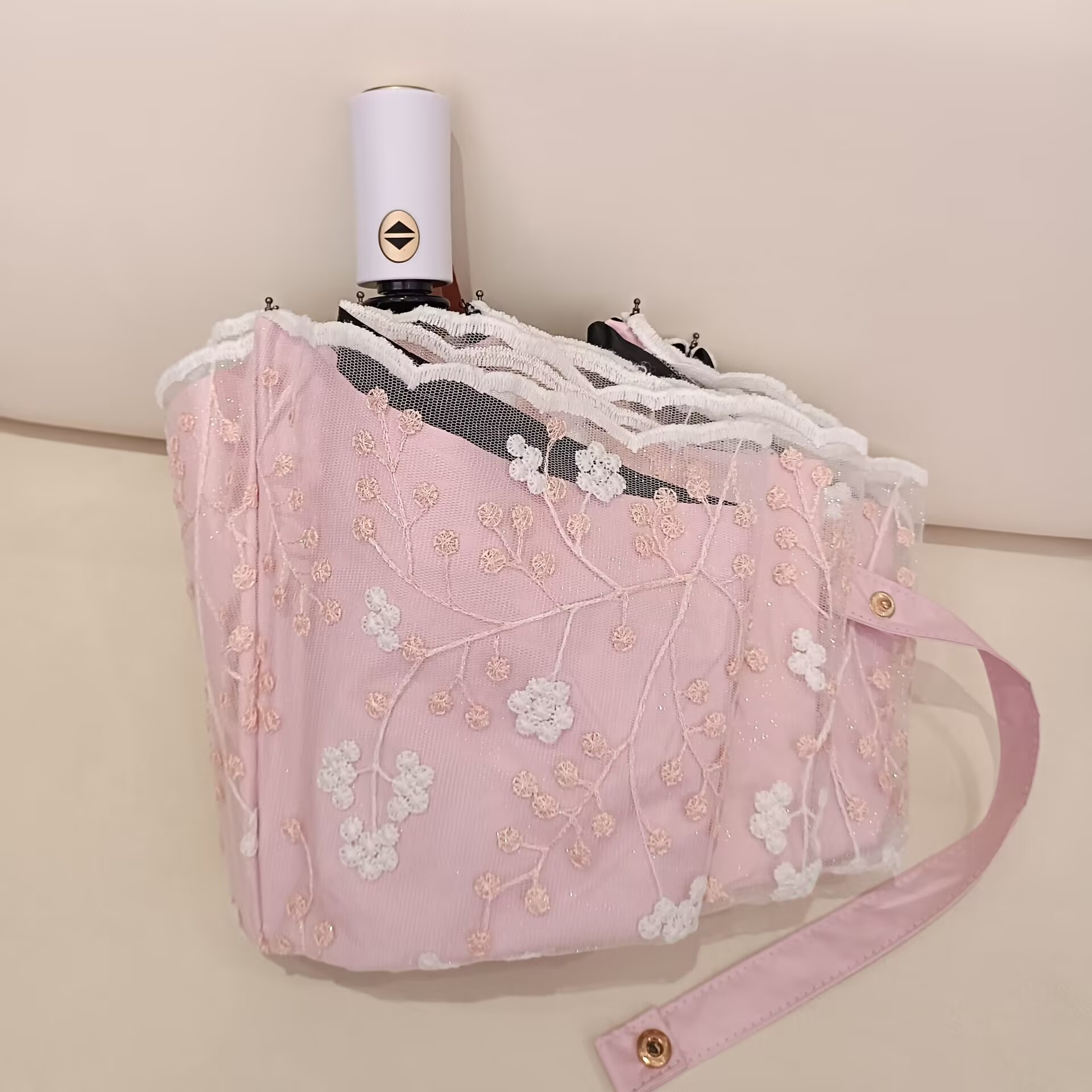 双层蕾丝伞黑胶防晒防紫外线遮阳折叠晴雨两用女士雨伞自动太阳伞