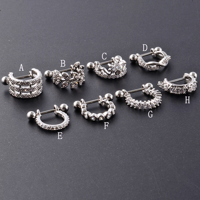掉色不锈钢锆石穿刺piercing耳钉