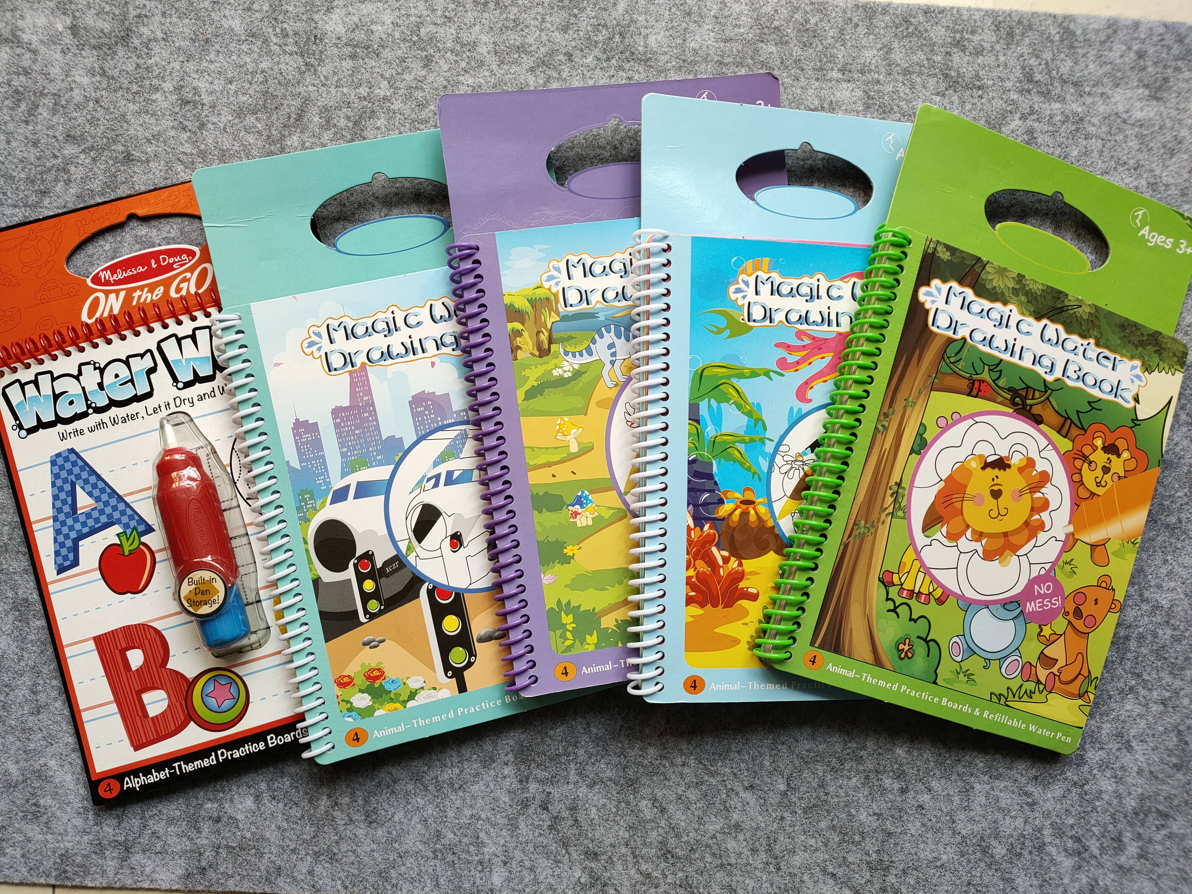 magicwaterdrawing春秋季出游踏青旅途哄娃彩色水画板玩具5本包邮