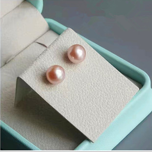 天然珍珠耳钉女999纯银耳环扁圆珍珠耳饰高级感气质网红真品礼物