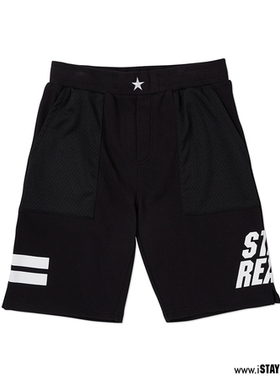 五月天阿信潮牌stayreal 动世代运动短裤 - /黑色、休情侣运动裤