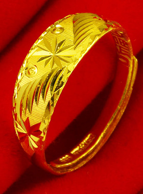 黄金戒指9999足金男女纯金指环实心结实蛇肚戒送妈妈礼物按克