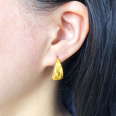 黄金耳环9999足金女老人耳包纯金耳扣耳饰真金送妈妈生日礼物