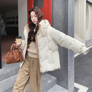 【上新】米色拼接短款羽绒服（90老标）2C079-4565-p320-k468图片