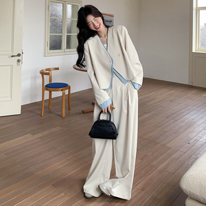 【档口有货】杏色假两件西装西裤两件套2C079-2537-p175-k258图片