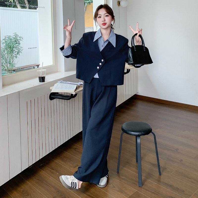 【档口有货】西装大斜纹拼接条纹两件套2C079-2542-p175-k258,女装套装/套裙,2C079