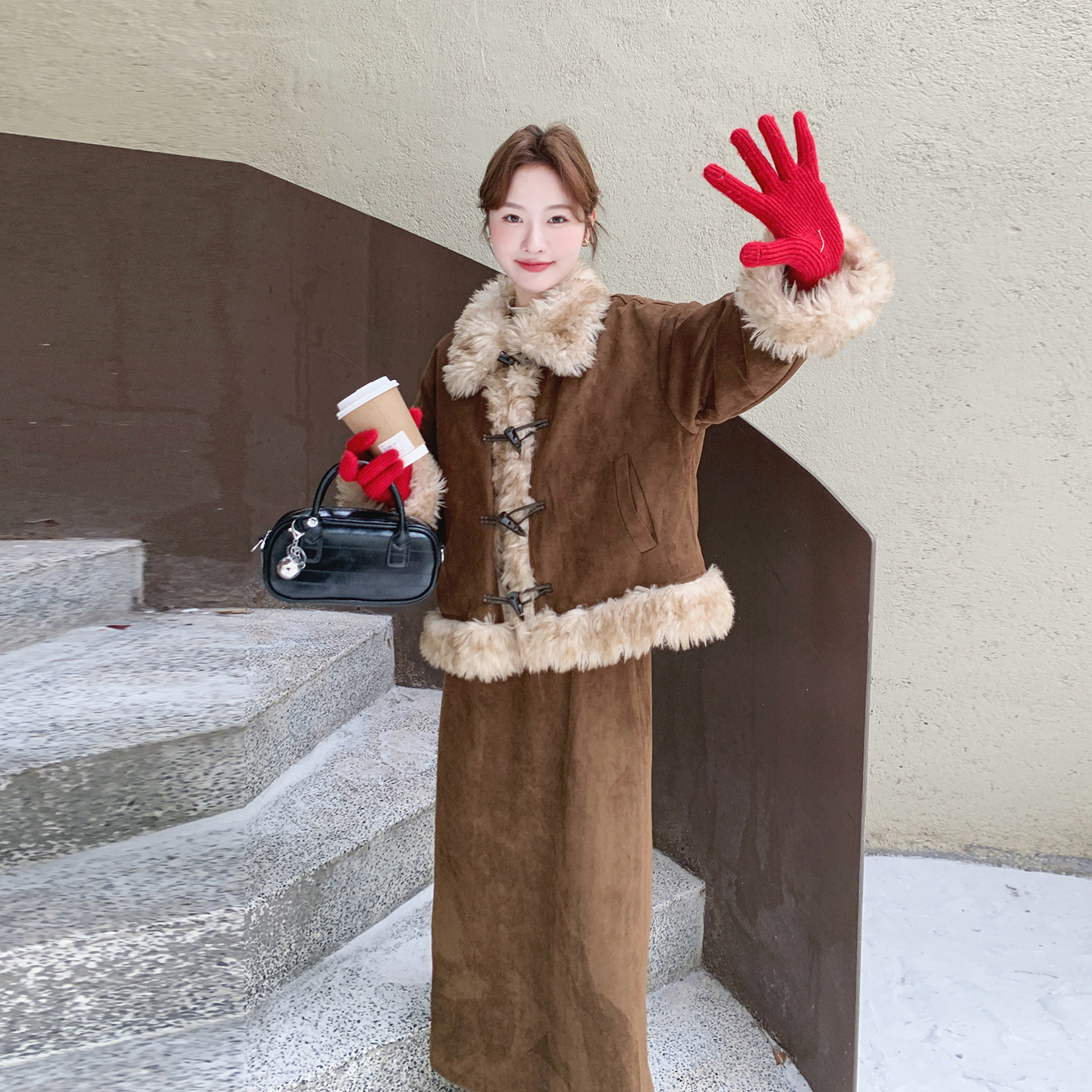 !羊羔毛牛角扣雪尼尔羽绒服套装(90绒老标)079-4567-p275-418,女装套装/套裙,2C079