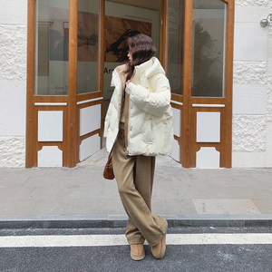 【上新】米色拼接短款羽绒服（90老标）2C079-4565-p320-k468图片