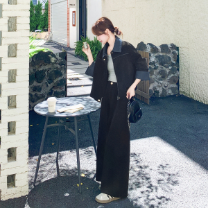 有货【档口】雪尼尔条绒拼接牛仔裤子两件套2C079-4506-p175-k268图片