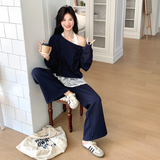 【档口有货】蕾丝背心藏青色卫衣三件套松紧腰079-2531-p185-k268，女装套装/套裙，2C079
