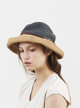 57.5cm mature ha MBOX-101TTLT 11cm帽檐 春夏双色草帽盒子帽