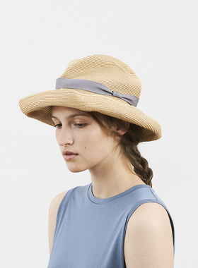 57.5cm mature ha MBOX-7011 BOXED 春夏 11cm帽檐丝带折叠遮阳帽