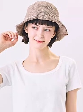 58cm CA4LA DOU02024 COTTON HAND KNIT 个性时尚 纯棉卷檐渔夫帽