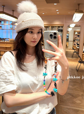 55-60cm CA4LA SHK01260 EX 竖纹 针织帽 狐狸毛球