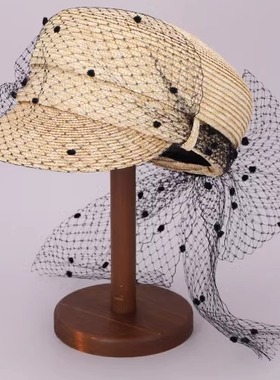 57cm CA4LA CAM50142 SUMMER SONG 4时尚优雅网纱礼帽 草编鸭舌帽