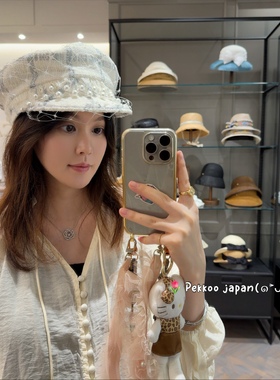 57cm CA4LA CAM20076 SHAIN 优雅气质 小香风 珍珠网纱报童帽