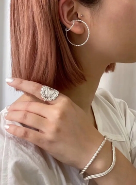 日本代购 Flavour独特蕾丝设计 小众设计师风格 花边缝耳环321