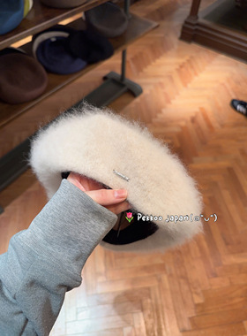 58cm CA4LA SHK01257 CF A.MELANGE 7秋冬毛fufu羊毛兔绒贝雷帽