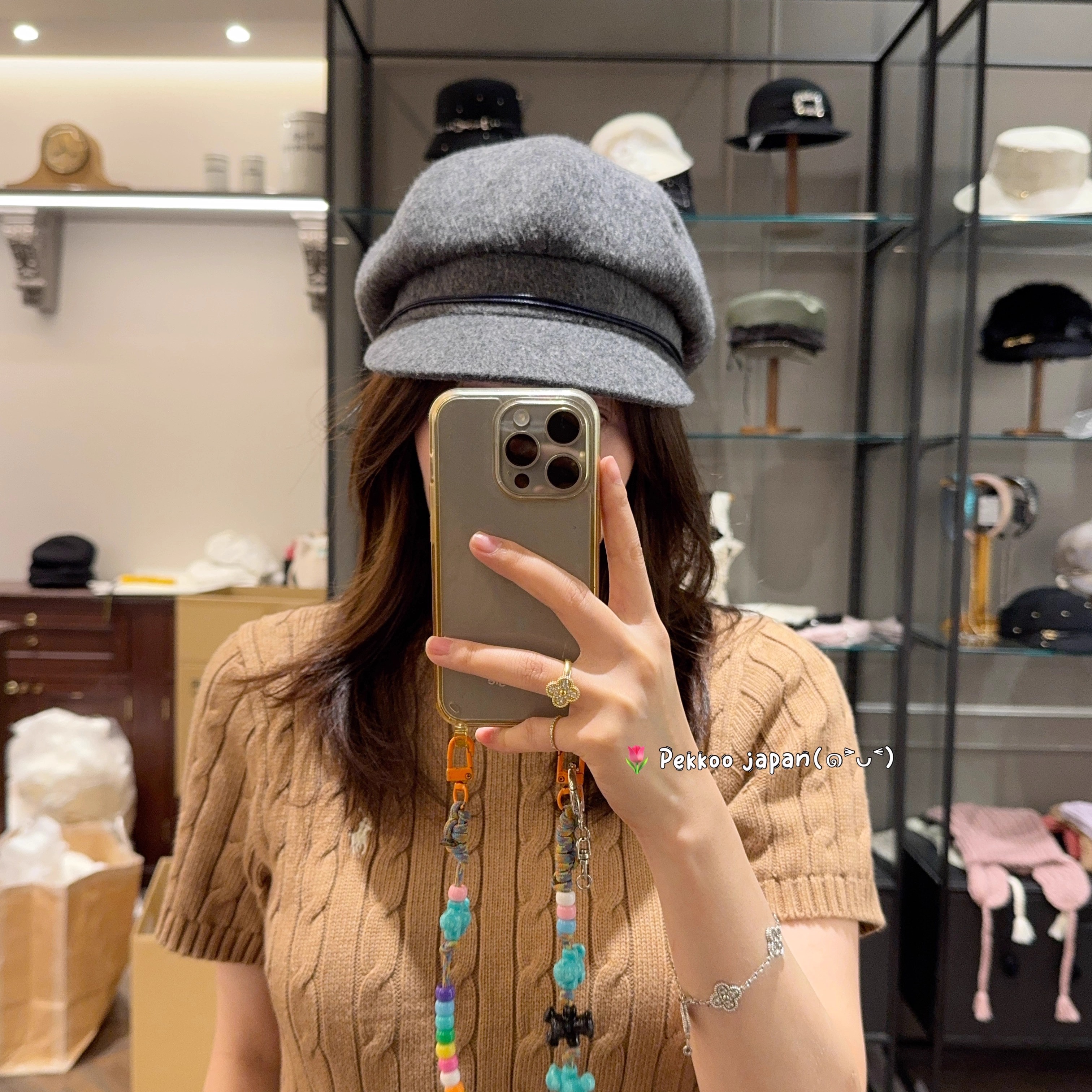 58.5cm CA4LA TKU00476 日本制 25秋冬新款 羊毛混纺圆顶报童帽