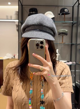 58.5cm CA4LA TKU00476 日本制 25秋冬新款 羊毛混纺圆顶报童帽