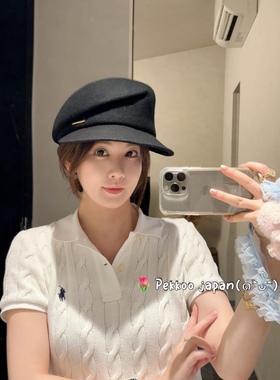 国现 Maison kaya 秋冬新款羊毛鸭舌帽报童帽不规则 COB2404